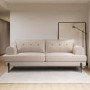 GRADE A1 - Beige Fabric 3 Seater Sofa - Rosie