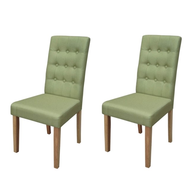 LPD Roma Green Pair of Dining Chairs