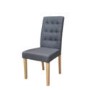 Pair of Dining Chairs in Grey with Button Back - Roma