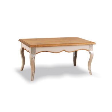 Bluebone Vintage Glam Pine Coffee Table in White with Cab