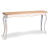 Vintage Glam Pine Console Table in White with Aluminium Legs
