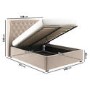 GRADE A1 - Safina Buttoned Wing Back Double Ottoman Bed in Beige Velvet