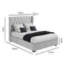 GRADE A2 - Grey Velvet Small Double Ottoman Bed with Diamante Headboard - Safina