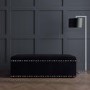 Black Velvet Ottoman Blanket Box with Stud Detail - Safina