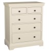 GRADE A2 - Savannah Solid Acacia Wood 3+2 Drawer Chest in Ivory