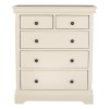 GRADE A1 - Savannah Solid Acacia Wood 3+2 Drawer Chest in Ivory