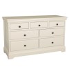 GRADE A2 - Savannah Solid Acacia Wood 4+3 Drawer Wide Chest in Ivory