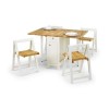 GRADE A2 - Julian Bowen Savoy Butterfly Folding Dining Table &amp; Chair Set in White/Natural