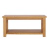 Rustic Saxon Solid Oak Coffee Table with Shelf