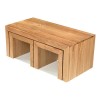 Chunky Solid Oak Lonf John Nest of Coffee Tables Set of 3
