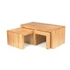 Chunky Solid Oak Lonf John Nest of Coffee Tables Set of 3