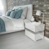 GRADE A1 - Sense White High Gloss Bedside Table with LED Light