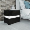 Sense Black High Gloss Bedside Table with LED Light
