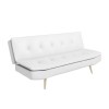 Barker White Faux Leather Sleeper Sofa Bed - Click Clack Style