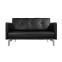 Colby 2 Seater Modern Sofa in Black Faux Leather