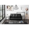 Colby 2 Seater Modern Sofa in Black Faux Leather