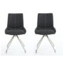 Spindle Pair of Upholstered Grey Dining Chairs 