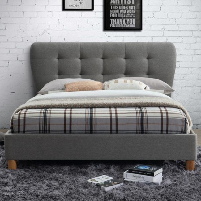 Birlea Stockholm Upholstered Grey Kingsize Bed