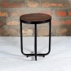 Suri Industrial Round Side Table in Mango Wood and Metal