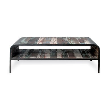 Recycled Boat Retro Coffee Table with Shelf