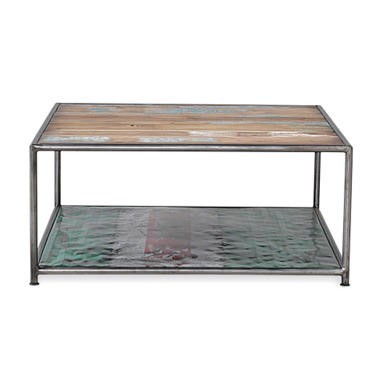 Bluebone Recycled Boat and Drum Coffee Table with Shelf