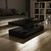 GRADE A3 - Tiffany Black High Gloss Rectangular Coffee Table with LED Lighting