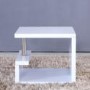 GRADE A1 - Tiffany High Gloss White Square Lamp Table