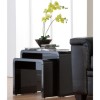GRADE A2 - World Furniture Toscana Nest of Tables in Black High Gloss