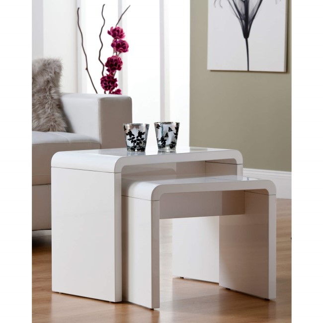 World Furniture Toscana High Gloss Nest of Tables in White