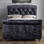 Birlea Toulouse Kingsize Bed Upholstered in Black Crushed Velvet