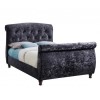 BirleaToulouse Double Bed Upholstered in Black Crushed Velvet