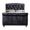 Birlea Toulouse Super Kingsize Bed Upholstered in Black Crushed Velvet
