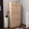Torino Narrow Oak Effect Shoe Storage Cabinet - 18 Pairs