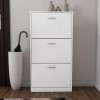 GRADE A1 - Torino 3 Drawer Shoe Cabinet in White - 9 Pairs