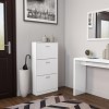 Torino Narrow White Shoe Storage Cabinet - 9 Pairs