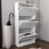 GRADE A1 - Torino 3 Drawer Shoe Cabinet in White - 9 Pairs
