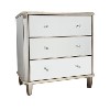 Valentina Mirrored Gold Leaf 3 Drawer Chest of Drawers