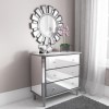 GRADE A1 - Valentina Mirrored Silver Leaf 3 Drawer Chest of Drawers
