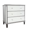 GRADE A1 - Valentina Mirrored Silver Leaf 3 Drawer Chest of Drawers