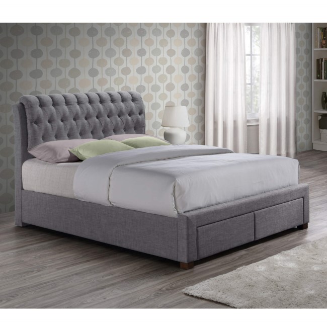 Birlea Valentino 2 Drawer King Size Bed Grey