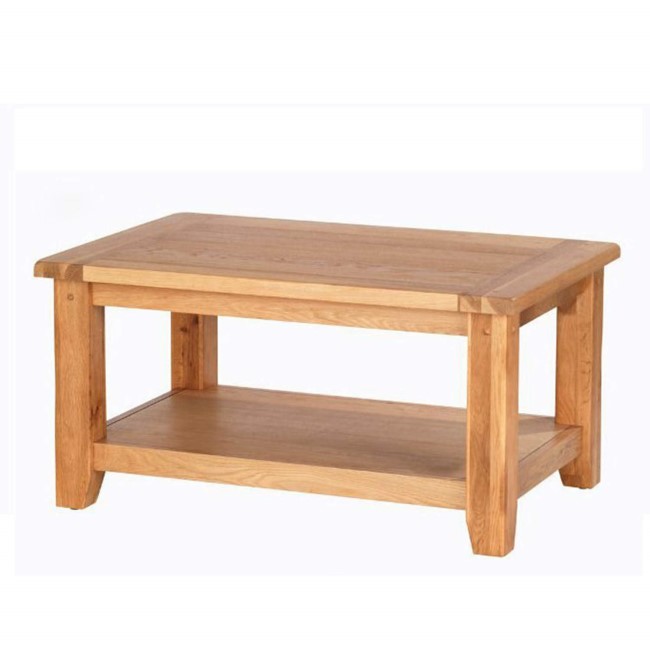 Heritage Furniture Cherbourg Rustic Oak Coffee Table With Shelf