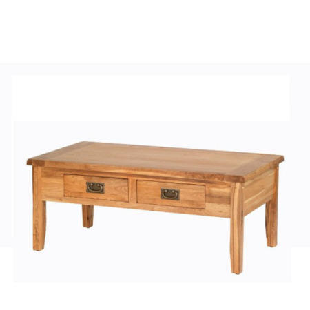 Heritage Furniture Cherbourg Rustic Oak Coffee Table With Drawers