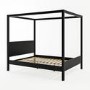 King Size Four Poster Bed Frame in Black - Victoria