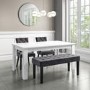 GRADE A1 - White High Gloss Dining Table 6 Seater Extendable - Vivienne