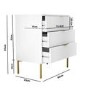 GRADE A1 - Valencia White High Gloss 3 Drawer Chest of Drawers with Groove Detail