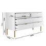GRADE A1 - High Gloss White and Gold Wide Chest of 6 Drawers - Valencia