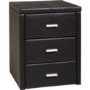 Brown Faux Leather Bedside Table with 3 Drawers - Prado - Seconique