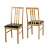 Seconique Vienna Pair of Dining Chairs - Medium Oak/Brown PU