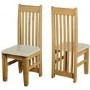 Seconique Pair of Pine Dining Chairs with Cream Faux Leather Seat