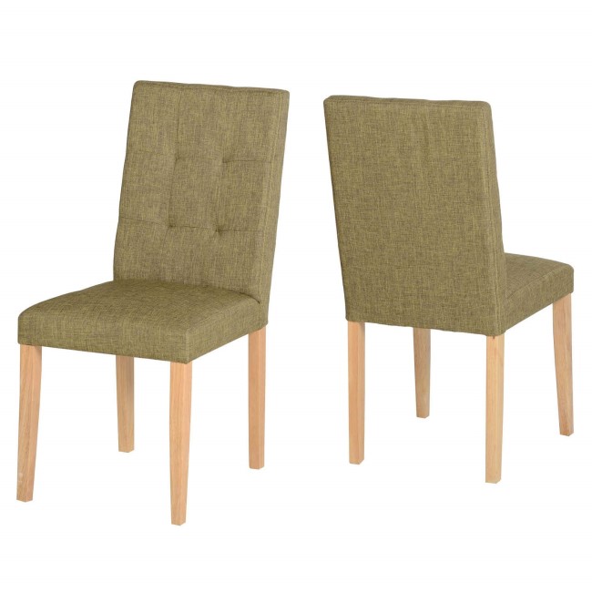 Seconique Aspen Pair of Chairs in Green Fabric